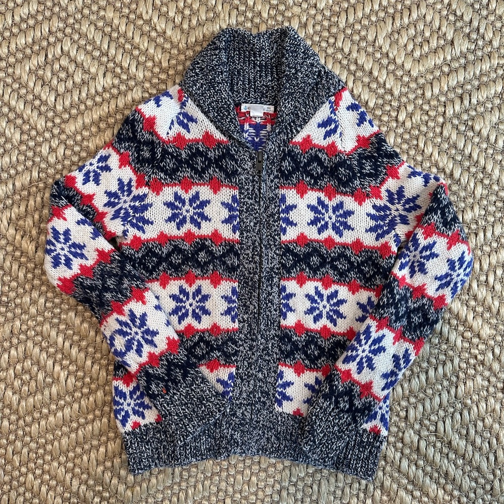 Crewcuts Red, Blue, and White Knit Sweater